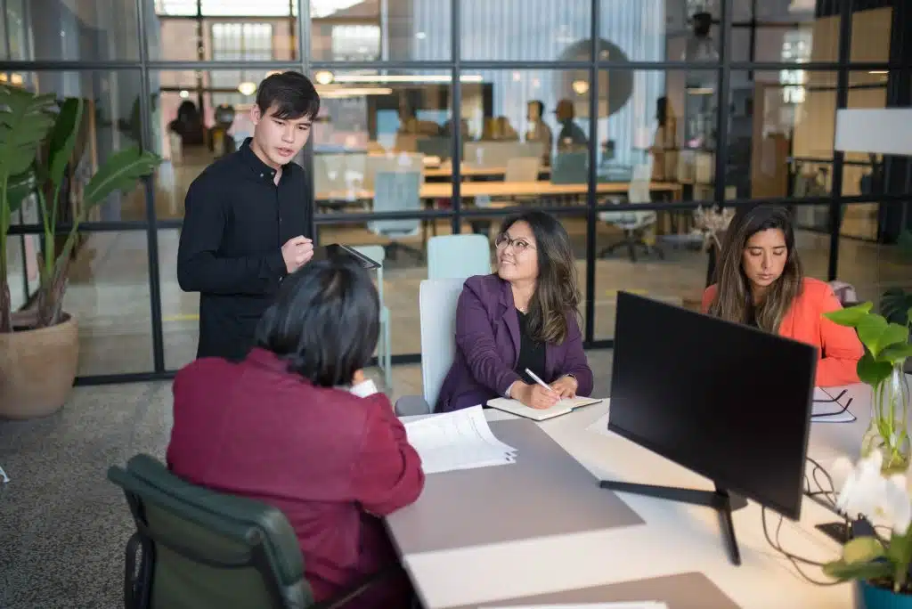 Small business owner reviewing an employment contract